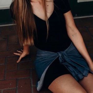 Black dress w/ jean jacket